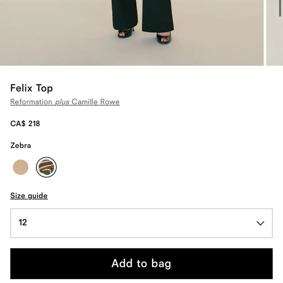 Reformation Felix Top Brown - Size 12 - Picture 2 of 3